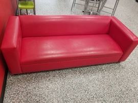 Red vinyl couch
