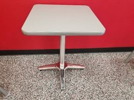 2 person table with chrome base