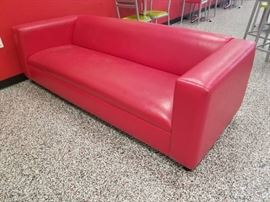 Red vinyl couch