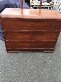 Art Deco dresser with round mirror and matching chifforobe 