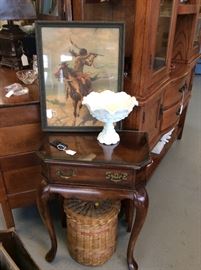 Another beautiful side table with queen ann legs