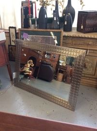Wonderful mirror with silver trim