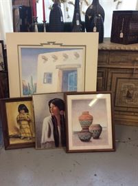 Beautiful Native American framed artwork - Pueblo