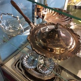 Silver Serving Bowl with handle
