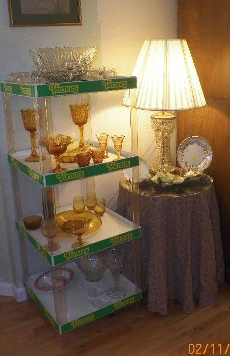 Assortment of amber glass