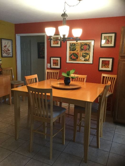 Counter-height table and 8 chairs