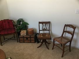 Rare antique swivel lyre chair w/Duncan Phyfe legs