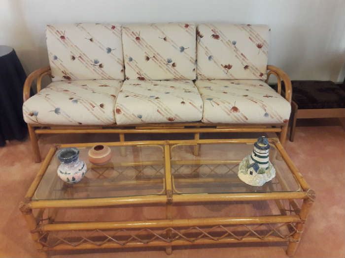 bamboo sofa and coffee table