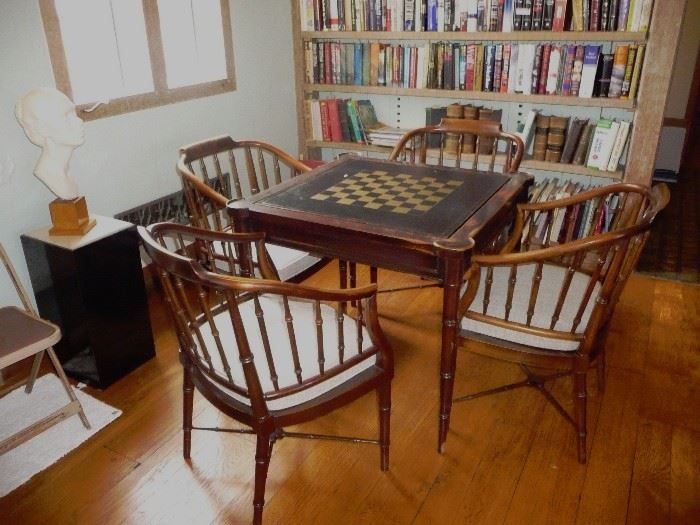 game table and chairs from the original South Bend Country Club clubhouse