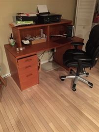 Desk and Black Office Chair