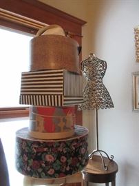 Hat boxes filled with vintage hats