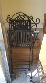 Decorative Vintage Metal Patio Folding Chairs & Table