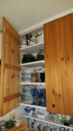 Hall polka dot, green depression glass and every day dishes