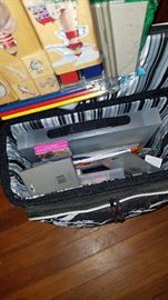 Rolling case with Scrapbook supplies