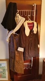 Vintage clothes,  dress, leather dress, blouse and lamb's wool cape