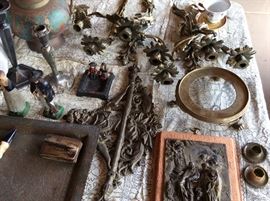 Brass and bronze sconces