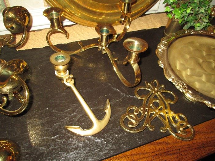 Brass Anchor Candle Holder