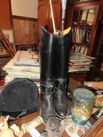 Riding boots and helmets