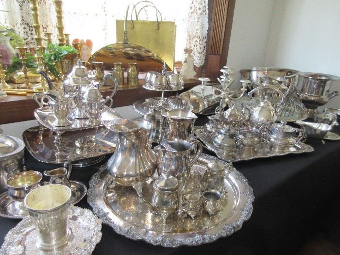 Tons of silver plate serving pieces