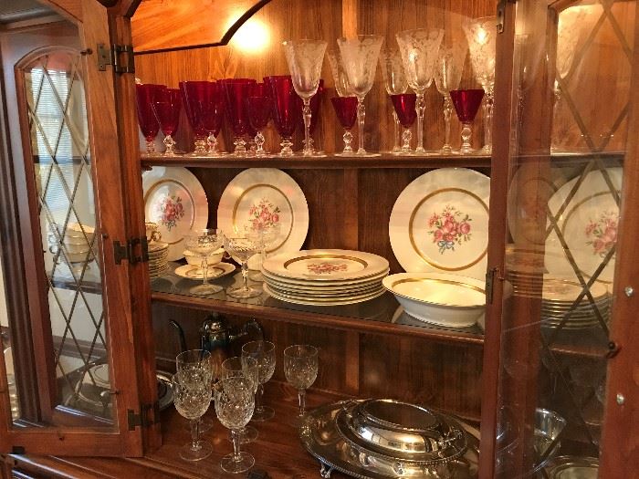 Red Glassware, Etched Glassware, Silver Plated Items