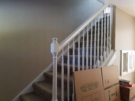 Wooden stair banister