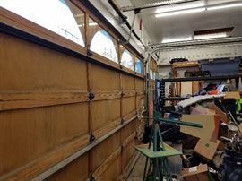 Stanley Stan-o-Mat garage doors.  One double car door, one single car door.   