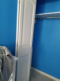 Double closet door open