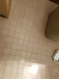 Original pink tile flooring
