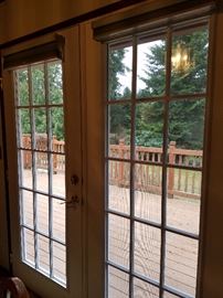 Aluminum double doors with Hunter Douglas cello shades  72 x 79