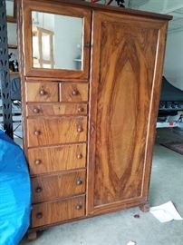 Antique armoire with mirror