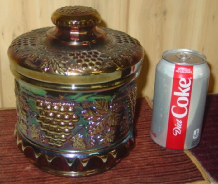 Fenton Carnival Glass Jar w/Lid