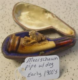 Early 1900's Meerschaum Pipe w/Dog 