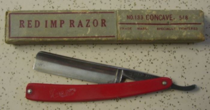 Red Imp Straight Razor w/Box - Made By CASE