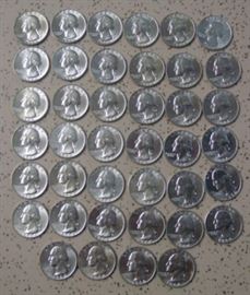 40 - UNC. 1964 Silver Quarters