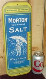 Metal Morton Salt Thermometer