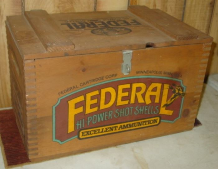 Wooden Federal Shotgun Shells Box