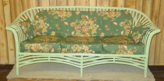 Painted Rattan Couch