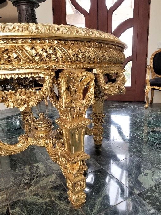 Authentic antique Louis XVI foyer table with marble top in flawless condition
