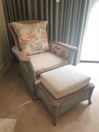 Hand-painted Club Chair and Ottoman ($395/each-2 available)