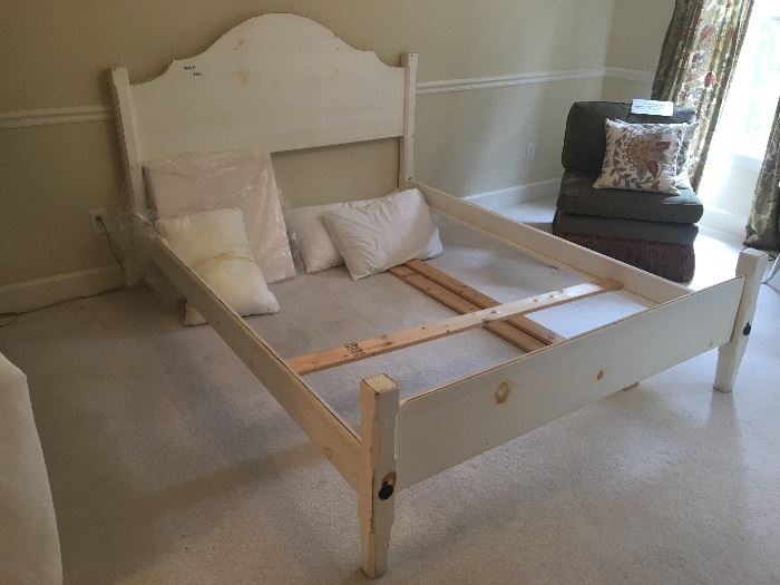 Queen sized bed frame with slates ($210)