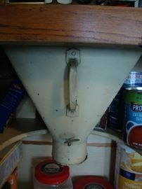Original Flour Sifter inside Hoosier Cabinet