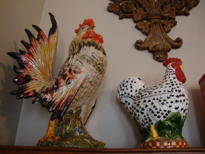 Rooster Statue and Cookie Jar