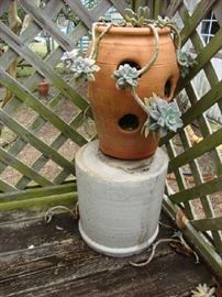 Antique 3 Gallon Crock and Flower pot
