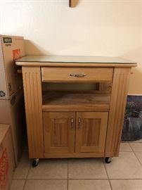 Oak Kitchen Service or microwave cart