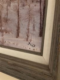 Winter Mountain Scene, Artist signature