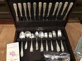Westmorland Sterling Silver flatware. Weighs 1,582 Grams without Dinner Knives.