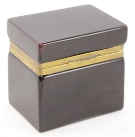1. French Black Opaline Dresser Box
