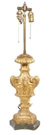 16. Antique Italian Giltwood Candlestick Lamp