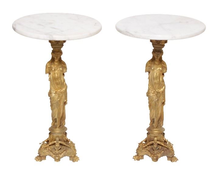 39. Pair French Gilt Metal Tables
