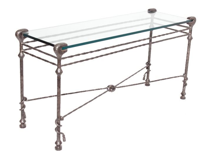 60a. Giacometti Style Bronze Sofa Table